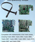 Mini ATX 6-Pin To SATA 15-Pin Power Adapter Extension Cable For HDDs SSDs And DVD CDROM Drives, 16 Inch Length, Pack Of 2, A Killer Pick For PC Builds, Gaming Rigs, And Quick Power Connector Upgrades. black flat cable with SATA and Mini ATX connectors for Dell Vostro motherboards