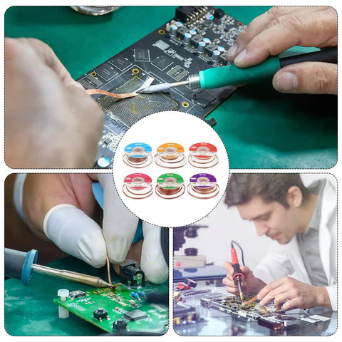 Desoldering Wick Braid For Electronics No Clean Solder Removal 0.04 To 0.14 Inch Width 5 Feet Length Oxygen Free Copper used on PCBs