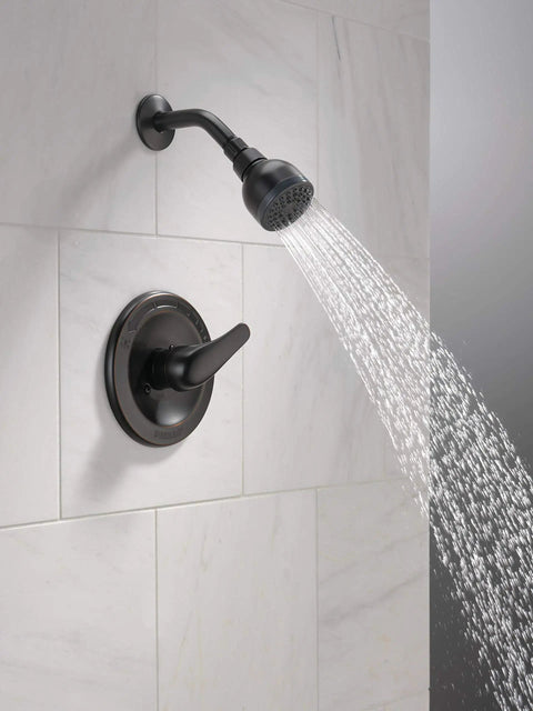 Single-Handle Shower Trim Kit With A Single-Spray Touch-Clean Shower Head In Oil-Rubbed Bronze PTT18874-OB in use