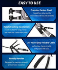 9 Piece Flexible Hose Clamp Pliers Set With 24 Inch Long Reach Swivel Jaw ClicR Type Pliers featuring carbon steel details
