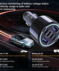 Straight Fire 300W Usb C Car Charger With Six Ports Smart Pd 3 1 Fast Charging Adapter on a road near a silver car.