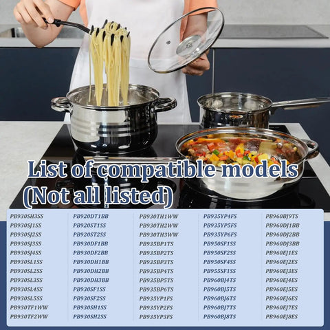 Cooking demonstration on cooktop using Beefed Up 12 Inch Triple Haliant Radiant Surface Element With Metal Temperature Sensor