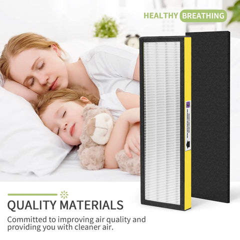 6 Pack FLT5000 Size C True HEPA Air Purifier Replacement Filter Compatible With Germ Guardian True HEPA Filter C For AC5000E AC5250PT AC5300B AC5350W AC5350B AC5350BCA CDAP5500
