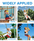Kids enjoying Climbing Rope Tree Swing With Platforms And Seat For Kids Kid-Friendly Outdoor Playground Accessories in various settings.