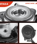 Close-up of 2 Front Wheel Bearing And Hub Assembly With ABS for Ford Explorer Ranger Mercury 1995-2009, 4WD AWD, 5 Lug