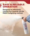 Vehicle Fire Extinguisher 5BC For Cars And Trucks All Metal Construction With Rust Resistant Handle Quick 8 To 12 Second Discharge Single Use Fire Suppression For Your Ride Easy Pull Pin Reliable Fire Protection being used to combat fire