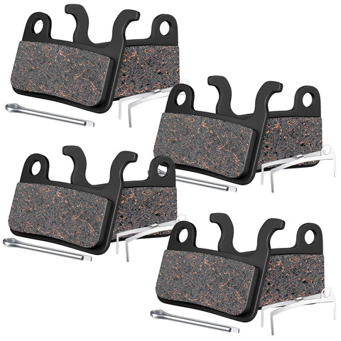 Four Pairs Semi Metallic Mountain Bike Disc Brake Pads For Shimano Deore XT SLX Saint Alfine, copper-Kevlar composite
