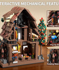 Cuckoo Clock House Building Set Compatible With Lego Real Working Clock And Rotating Waterwheel Mechanical Linkage Big House Build Kit For Adults And Kids Ages 8 To 12 1909 Pieces Epic Birthday Gift, opened brick house with mechanical linkage