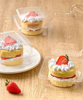 50 Pack Clear Plastic Takeout Containers With Hinged Lids For Cookies Desserts Fruits Salads And Sandwiches Square Cake Slice Boxes Grab And Go Disposable To Go Food Containers For Catering Picnics Parties And Daily Use with strawberry shortcake inside