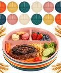 12 Pack Portion Control Divided Plates For Adults, 9 Inch Unbreakable Dinner Plates, Reusable Diet Plates, BPA Free