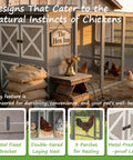 Expandable Two Story Chicken Coop With Six Nesting Boxes And Connectable Outdoor Run For Backyard Flock Expansion in rustic setting.