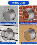 MAXAZTEX dry core drill bit set (30-68mm) with SDS-Plus adapter, shown on cement, brick, foam, and adobe walls.