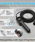 Premium 5 Pin Winch Remote Control Switch Cable For Badland Electric Winches installation guide with clear steps and durable design.