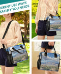 Large Insulated Cooler Bag With Desert Cactus Print, Leakproof Soft Cooler Tote For Women shown in multiple carrying styles
