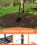 Heavy Duty Stainless Steel Lawn Leveling Rake 30 Inch By 10 Inch Yard Tool installation methods on soil and turf