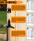 Installation guide for Tough As Nails 18 Inch Heavy Duty Cane Bolt Drop Rod Ground Latch for gates with bolt parts shown.