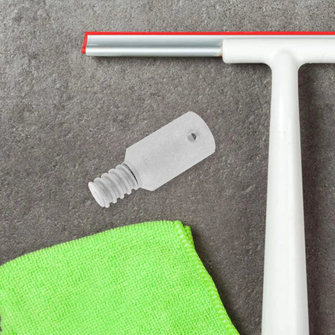 Heavy Duty 2 Pack Metal Threaded Tip Connector For Mop Handle Replacement Pole Adapter Sturdy Rod Extension For Household Cleaning Jobs, white mop handle tip