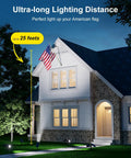 Solar Outdoor Waterproof Spotlight Set For Flag Poles Palm Trees Signs Statues And Mailboxes With Bright LED Flood Lights