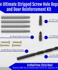 4 Pack Permanent Door Hinge Repair Kit For Stripped Screw Holes Fix Loose Hinges Fast Reinforce Door Jambs And Strike Plates
