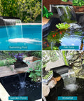 Pond Waterfall With Pump Kit 304 Stainless Steel Spillway Easy Install 40W 660GPH Pump 9.8Ft Corrugated Tubing