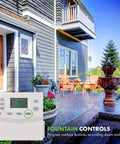 Heavy Duty Programmable Plug In Digital Astronomic Timer For Lights And Electrical Outlets With Random And Daylight Saving Scheduling Two Pack White in garden setting