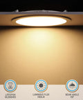 Illuminated 12 Pack 6 Inch Ultra Thin LED Recessed Down Lights With J Box 3000K Warm White 12W Dimmable 1100 Lumens Bright