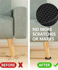 Comparison of furniture sliding with and without 8 Pack Two Point Five Inch Anti Slip Furniture Caster Cups For Hardwood Floors And All Surfaces Rubber Pads And Non Slip Grippers To Stop Furniture From Sliding Bed Couch Stoppers Floor Protection For Home Black.