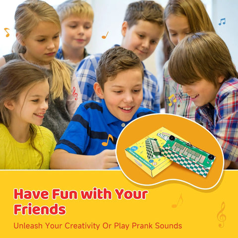 DIY Portable Music Synth Kit With 8 Key Touchpad, Easy 10 Minute Assembly, Intro Instrument For Kids Teens And Adults, STEM Gift For Musicians, Dope Toy For Creative Play And Learning, kids using 8-key touchpad kit