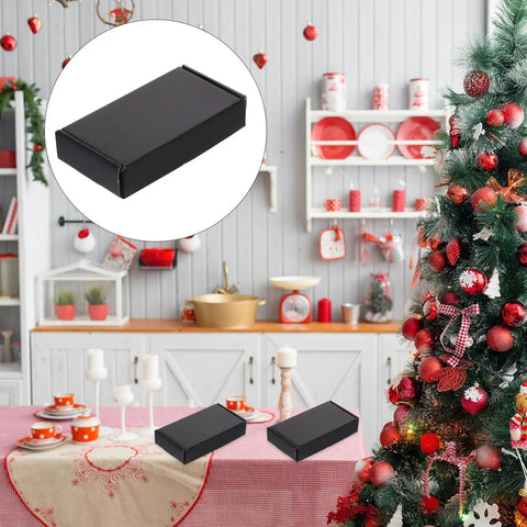 15 Pack Black Corrugated Paper Shipping Boxes multi functional durable easy assembly packaging boxes in festive kitchen setting