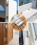 BBTO 6-pack 316 stainless steel boat hinges with screws; 2x2 in marine-grade rust-proof hinges for doors and hatch.