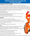QWORK 2-Ton vertical plate lifting clamp, orange steel, side view