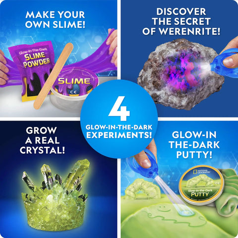 Glow In The Dark Science Lab Kit For Kids With Crystal Growing Slime Making Glowing Putty And More Experiments Amazon Exclusive Slime Kit For Boys And Girls 4 experiments