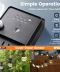 Outdoor Power Stake Timer With Remote Waterproof And Dusk To Dawn Sensor 100 Ft Range 6 Outlets 6 Ft Extension Cord