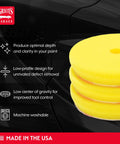 3 Inch Foam Polishing Pads for Car Detailing Buffin and Waxin Yellow Set of 3 stacked on a car surface