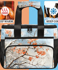 Insulated Picnic Backpack Lunch Box for Women and Men Spacious Tote Cooler with floral print, showcasing keep warm and cool features.