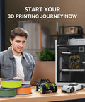 3D printer with spools and printed models; Matte White PLA Filament Bundle 1.75mm, 4 Spools, 4Kg Total, Neatly Wound with Matte Finish