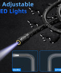 Waterproof IP67 Borescope Endoscope Camera With Light 4.3 Inch LCD 1080P HD Inspection showing LED lights and semi-rigid cable.