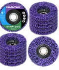 4 Inch Paint Stripping Discs 12 Pack, Purple Angle Grinder Wheels For No Sweat Paint Rust And Glue Removal, Heavy Duty Silicon Carbide Nylon Mesh Pads