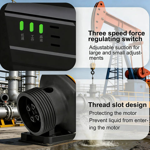 Hiedmeil Electric Drum Pump 1000W Brushless Motor, Stainless Steel Construction For Viscous Liquids High Flow Rate 130L Per Minute With Adjustable Speed Settings Efficient Transfer For Tote Barrels