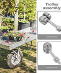 Heavy Duty Steel Sliding Door Roller Trolley With Double Bearing And 50kg Load Rating For Butter Smooth Glides And A No Sweat Swap Out Replacement That Fits Like A Glove In Classic Silver on a gardening trolley.