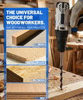 Built Tough 12 Inch Extra Long Drill Bit Set 10 Piece Brad Point Wood Bits for drilling through wood, plywood, and MDF.