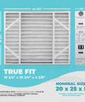 High Performance MERV 11 Air Filter For HVAC AC Furnace 20x25x4, 2 pack with cleaning cloth, showing filter dimensions and compatibility