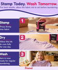 Steps for using Personalized Kids Clothing Stamp Set Self Inking Name Stamp With 2 Lines Of Text Fabric Stamper shown