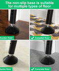Security Bar And Sliding Glass Door Lock Adjustable Door Jammer With Interchangeable Caps And Rubber Tips on various floors