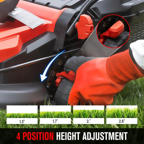 Corded Electric Lawn Mower With 14 Inch Cut And 11 Amp Motor, 30 L Grass Catcher, Upgraded Copper Torque For Dense Lawns, Quiet And Low Maintenance, No Gas, Quick Start, Ideal For Small To Medium Yards, 4-height adjustment