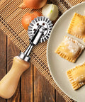 Ravioli Crimper Cutter Wheel For Home Kitchen Use 1.3 Inch Pastry Wheel Cutter With Fluted Edge And Wood Handle next to fresh pasta