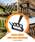 Beast Of A Heavy Duty Garden Hoe And Tiller 2 In 1 Tool With Adjustable 62 Inch Handle Featuring Metal Stirrup Hoe And Wide Spaced Spurs