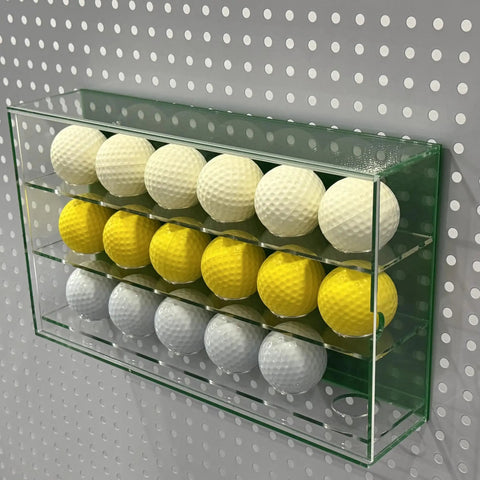 Clear Acrylic Golf Ball Display Case Hang On The Wall Three Layer Holder For 18 Balls Dustproof Storage Box