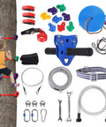 Backyard Zipline Kit for Kids and Adults, Adjustable Zip Line With 390 Lbs Capacity, Non Slip Pulley System, Removable Trolley