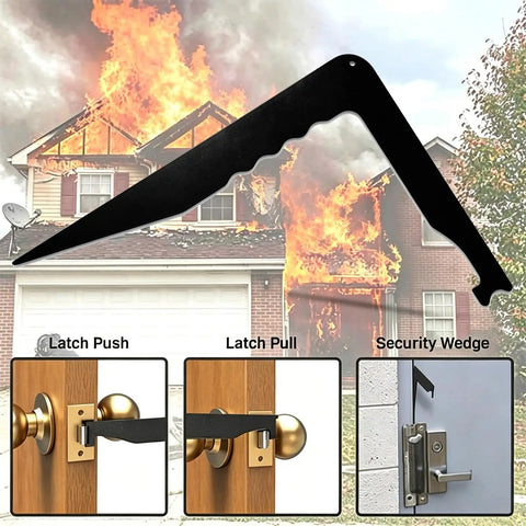 Four-Piece Emergency Crowbar Set for Fire and Rescue Pros, Portable Multi-Tool Kit for First Responders, Ideal for Warehouse and Home Rescue, Black, Durable 2CR13 Stainless Steel Construction for Real-World Emergencies on burning house rescue demo